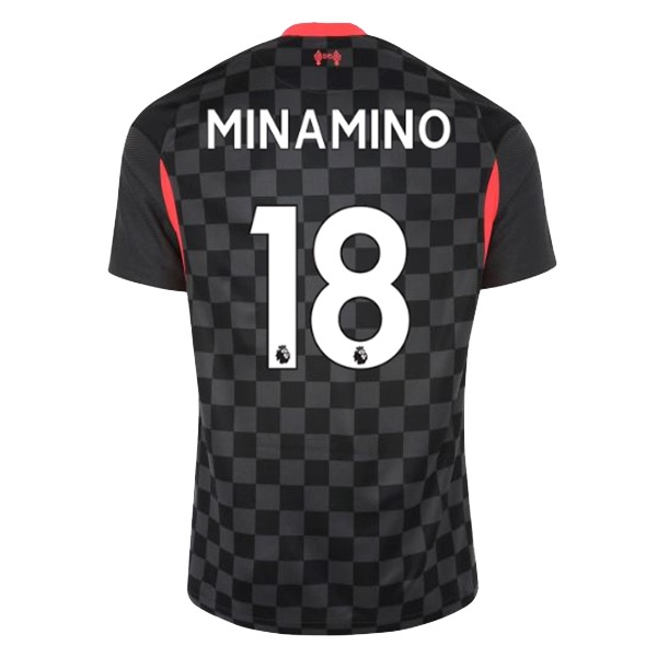 Trikot Liverpool NO.18 Minamino Ausweich 2020-21 Schwarz Fussballtrikots Günstig